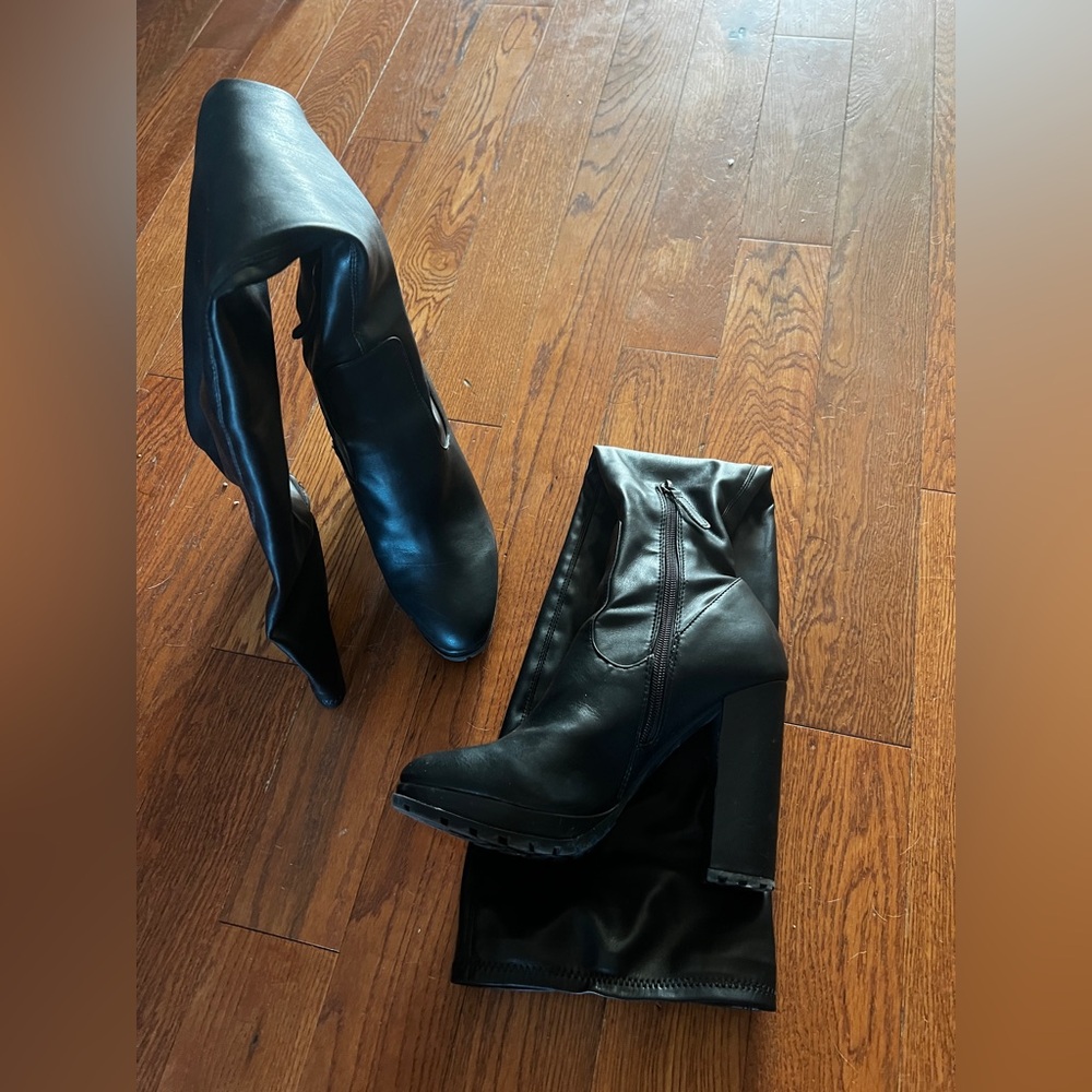 Aldo Black Thigh High Boots